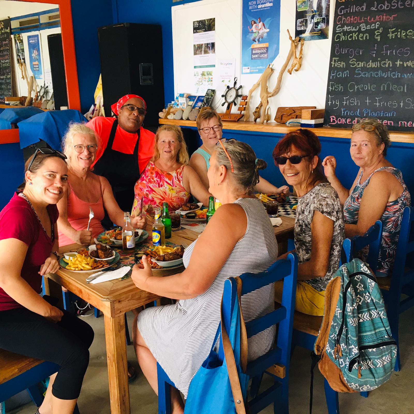 Our Dutch ladies lunch club. Enjoying ourselves at Mero Beach.